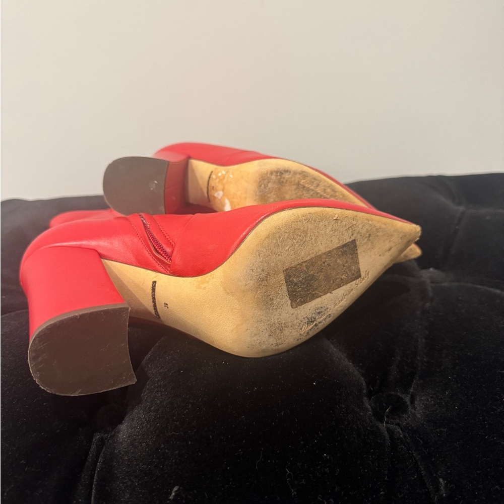 Dolce & Gabbana Red Leather Ankle Boots size 39 - Picture 5 of 5